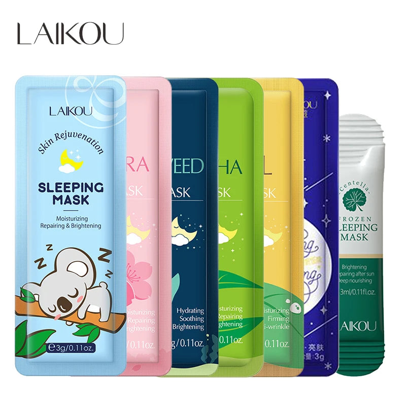 LAIKOU 7pcs Hydrating Sleeping Facial Mask Set