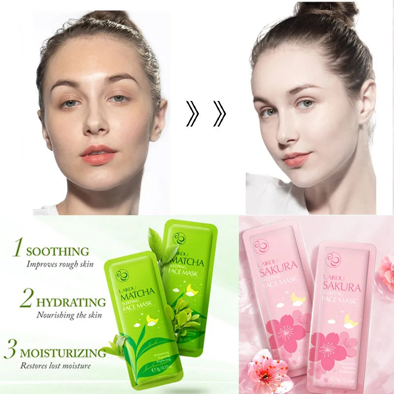 LAIKOU 7pcs Hydrating Sleeping Facial Mask Set