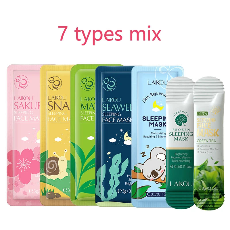 LAIKOU 7pcs Hydrating Sleeping Facial Mask Set