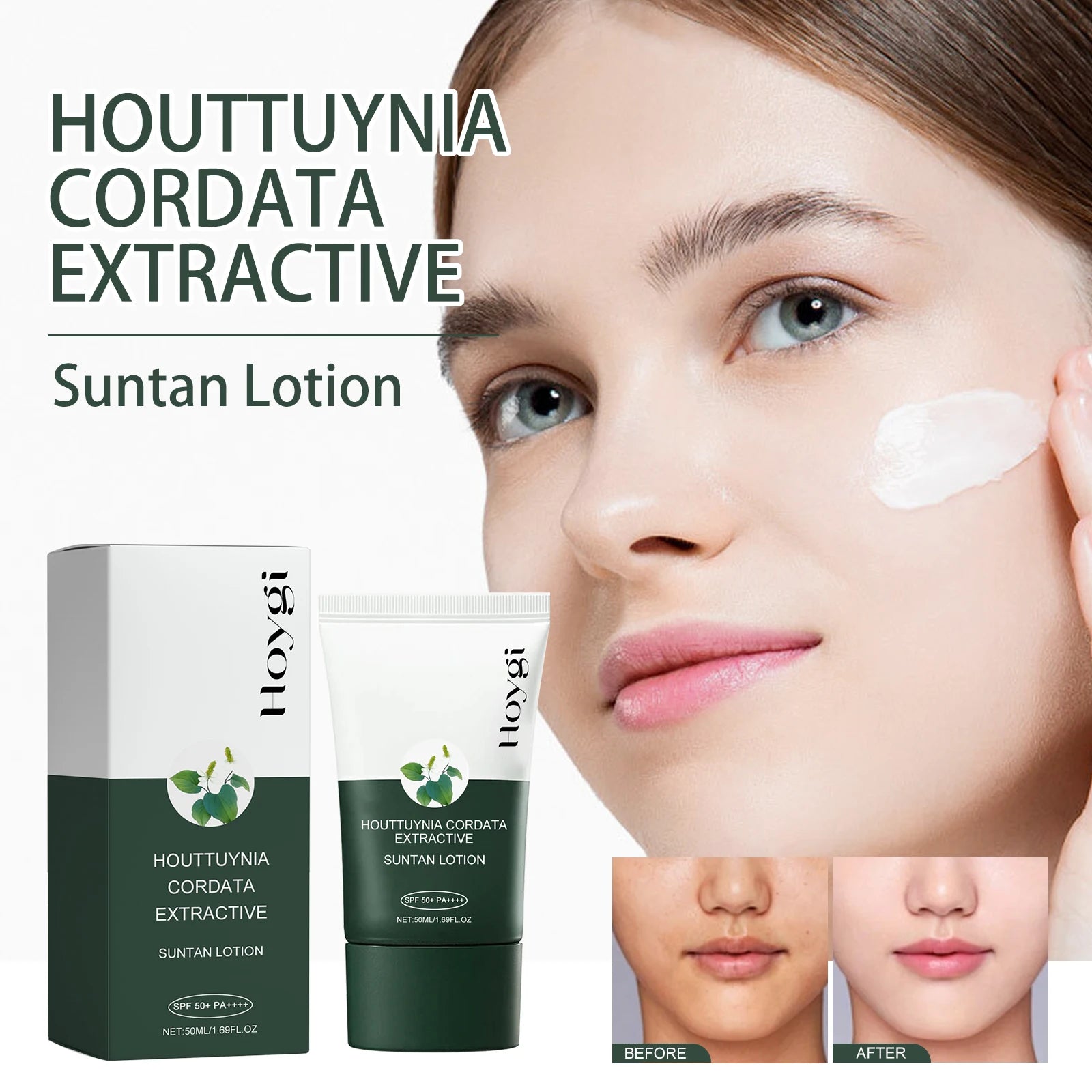 Herbal Sun Cream Sunscreen with Houttuynia Cordata Extract