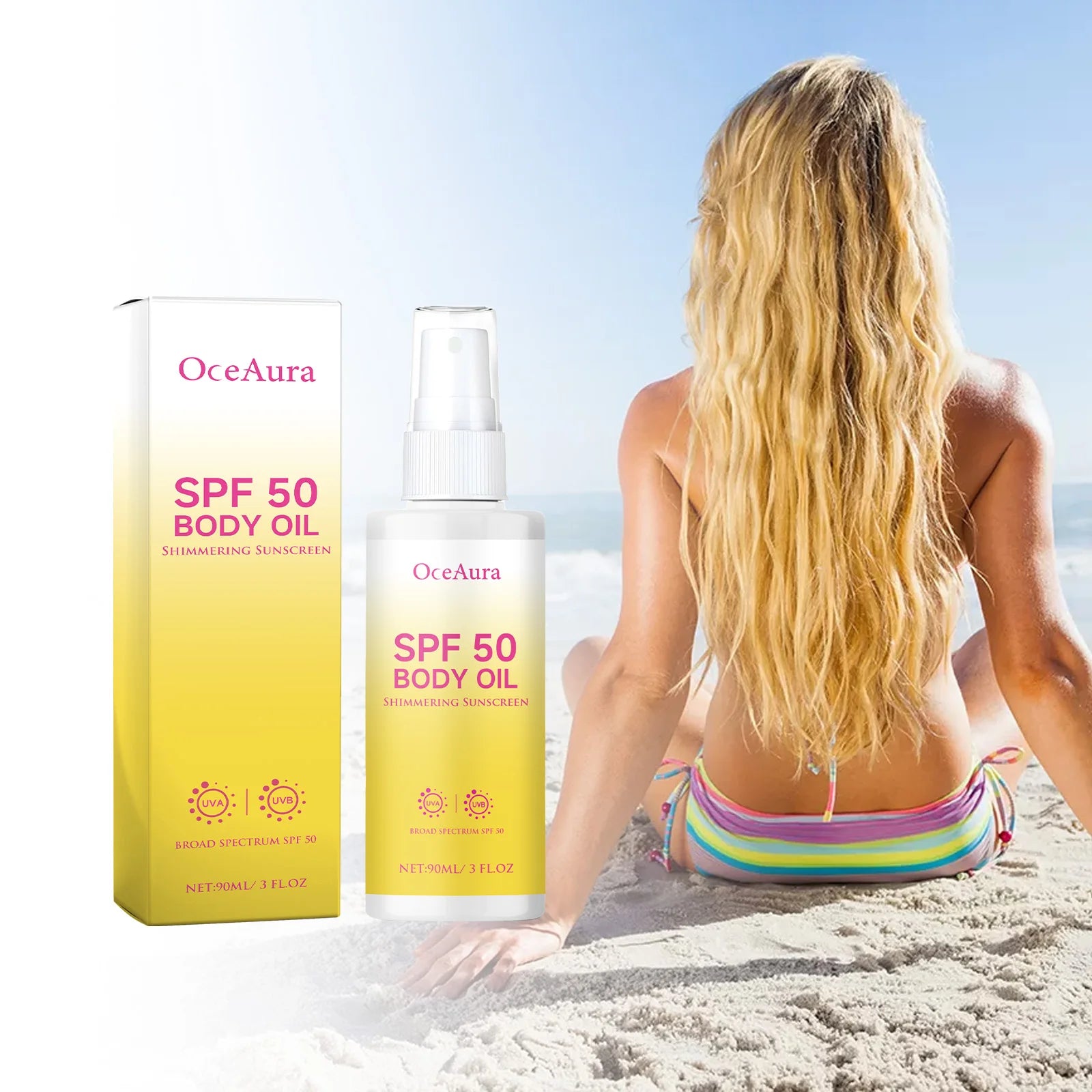 OceAura 90ml Body Oil Sunscreen