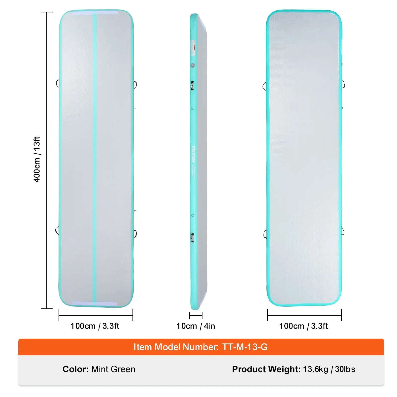 VEVOR Inflatable Gymnastics Air Mat with Electric Pump