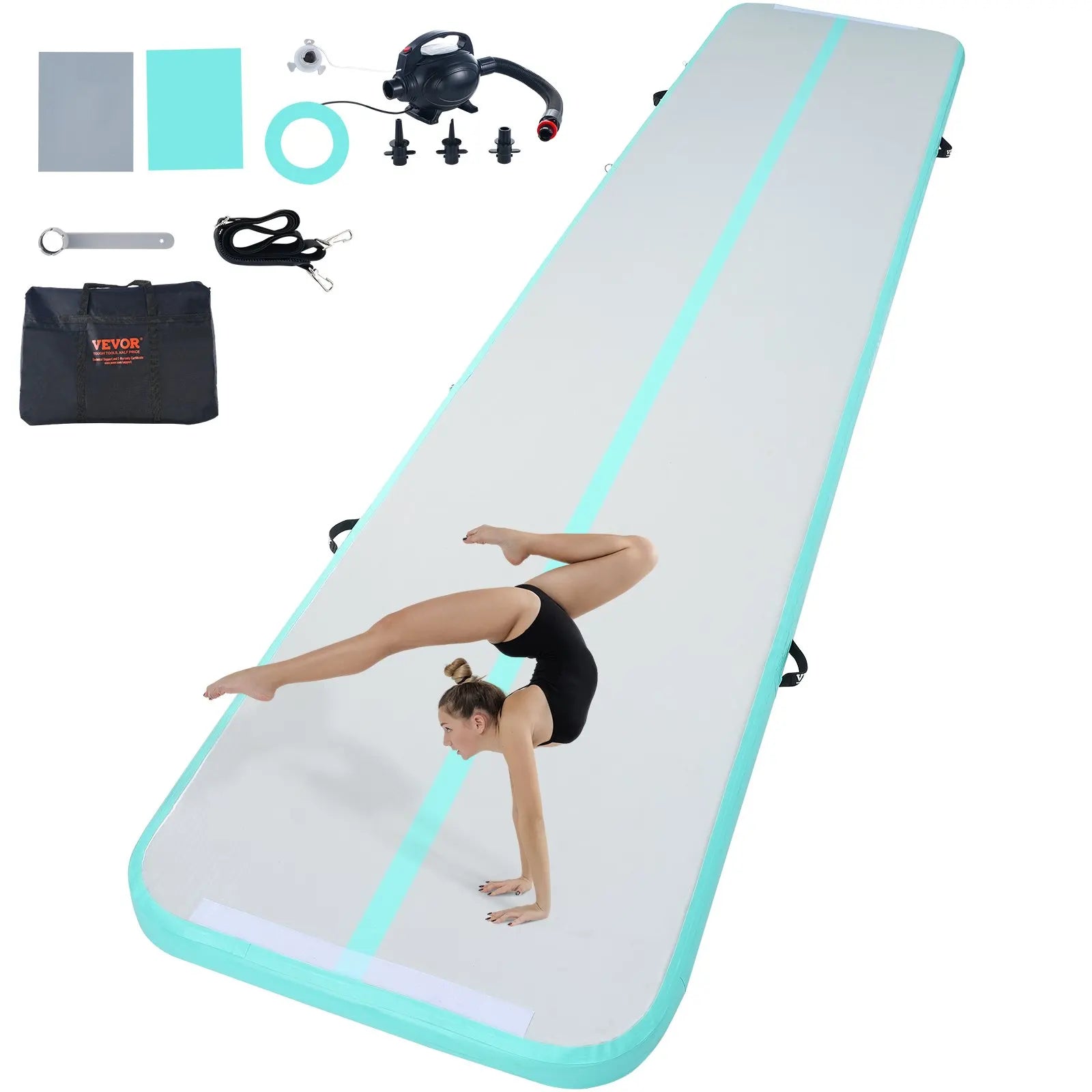 VEVOR Inflatable Gymnastics Air Mat with Electric Pump