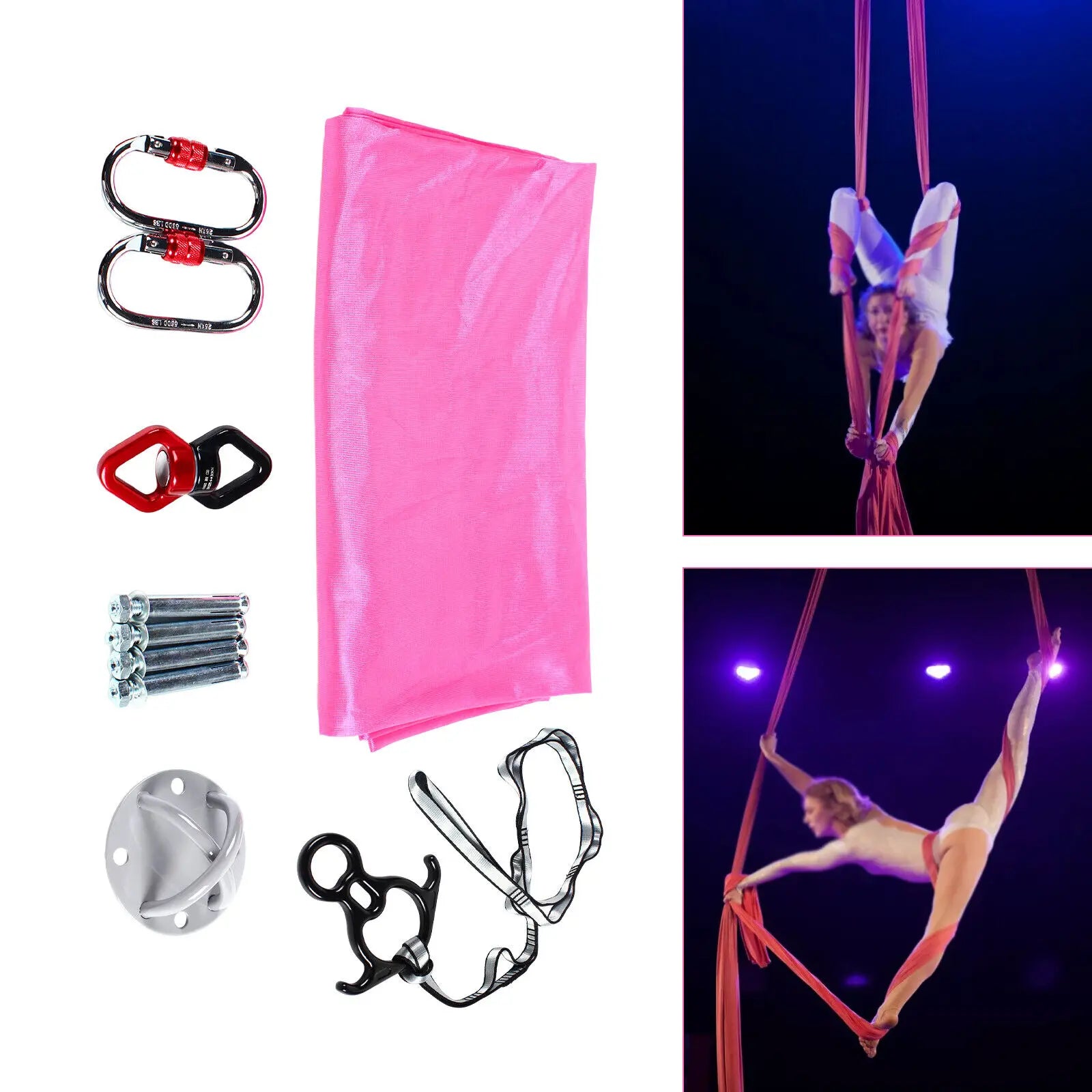 Aerial Silks Yoga Swing Kit Anti-gravity Fitness Strength Training 2.8m TOP
