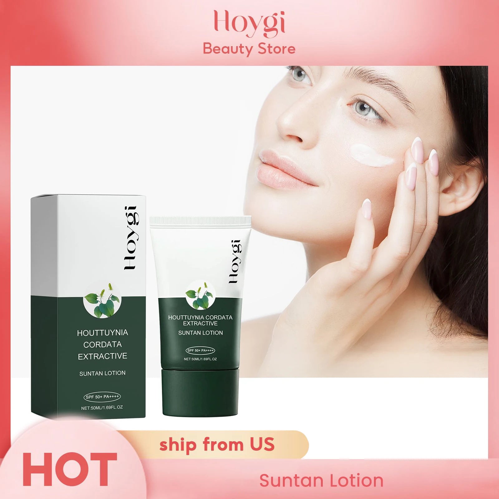 Herbal Sun Cream Sunscreen with Houttuynia Cordata Extract