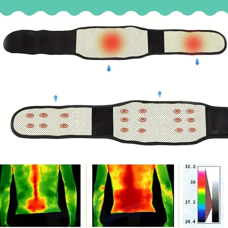 Adjustable Self-Heating Magnetic Therapy Back and Waist Support Belt