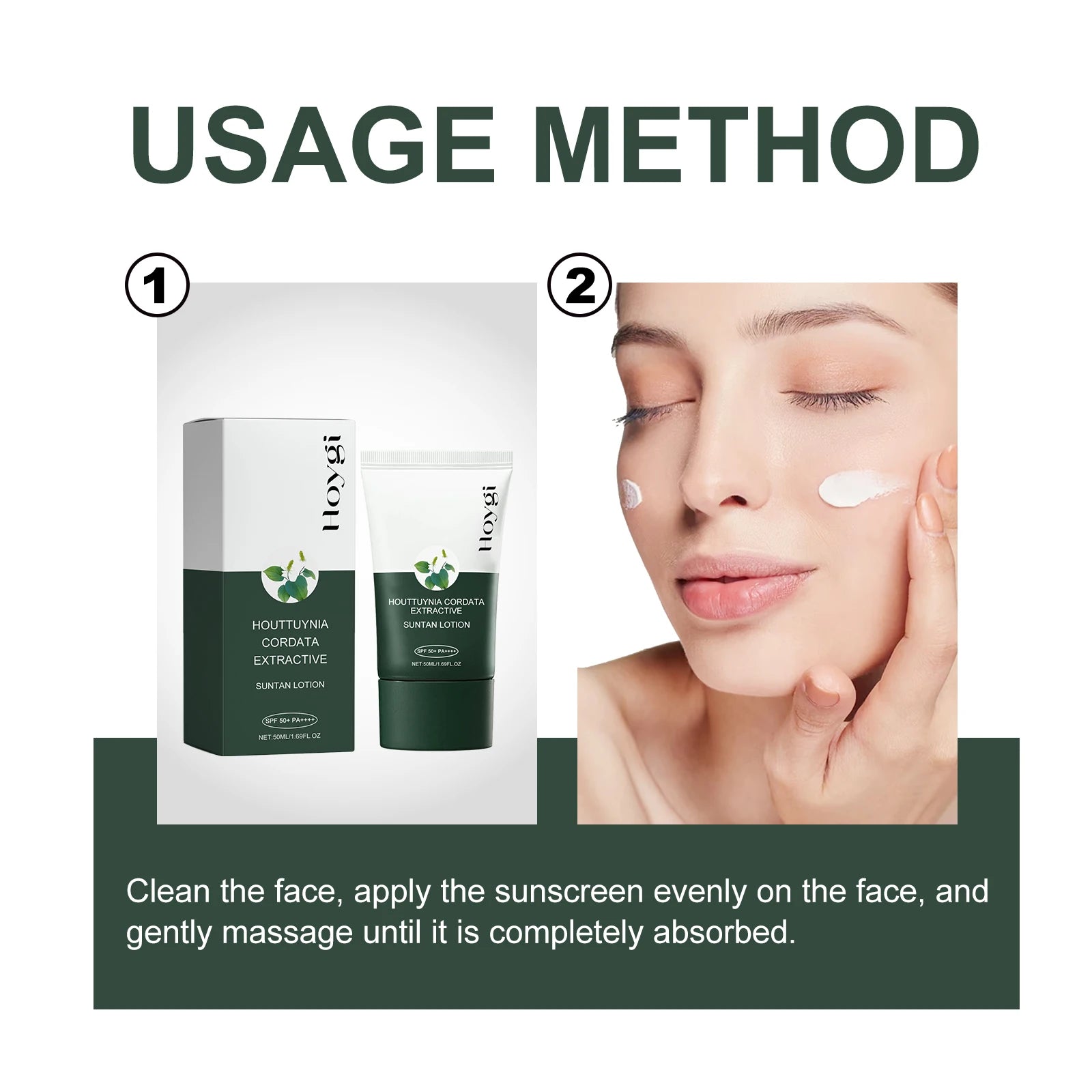 Herbal Sun Cream Sunscreen with Houttuynia Cordata Extract