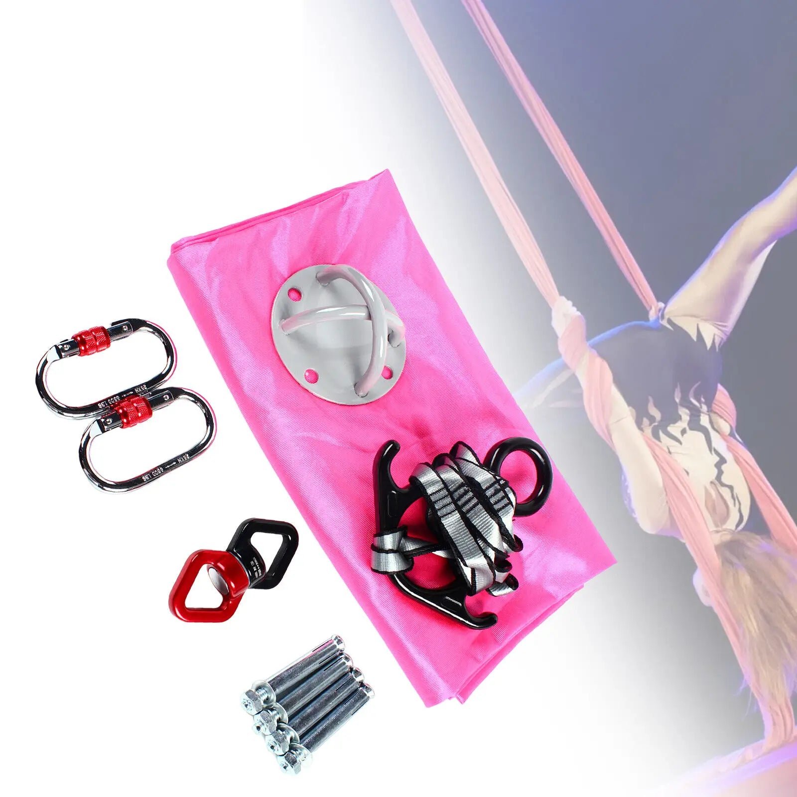 Aerial Silks Yoga Swing Kit Anti-gravity Fitness Strength Training 2.8m TOP